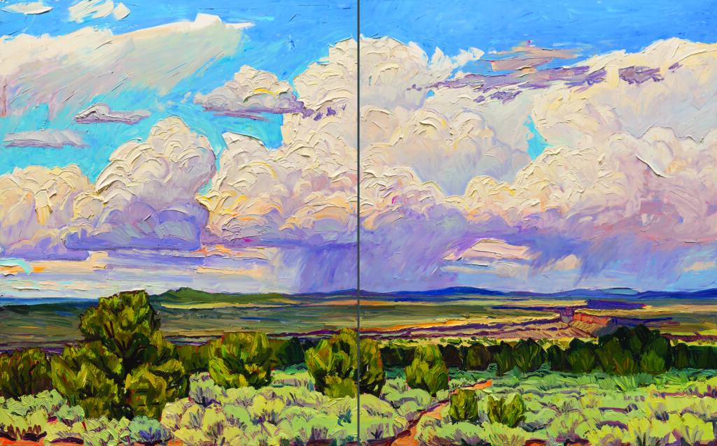 油絵絵画　art design artist m.t Triptych Teal & Gold Textured Mountain Art | Serene Abstract Landscape